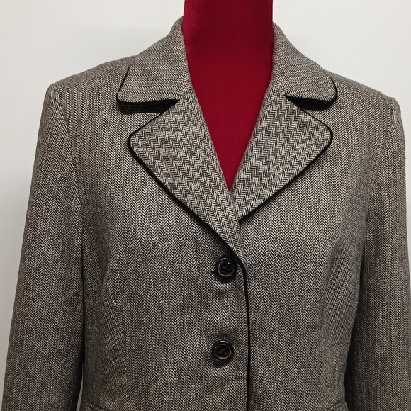 TRIBAL women’s WOOL SILK COTTON Blazer jacket size 12 lapel Notch-collar - Picture 2 of 11
